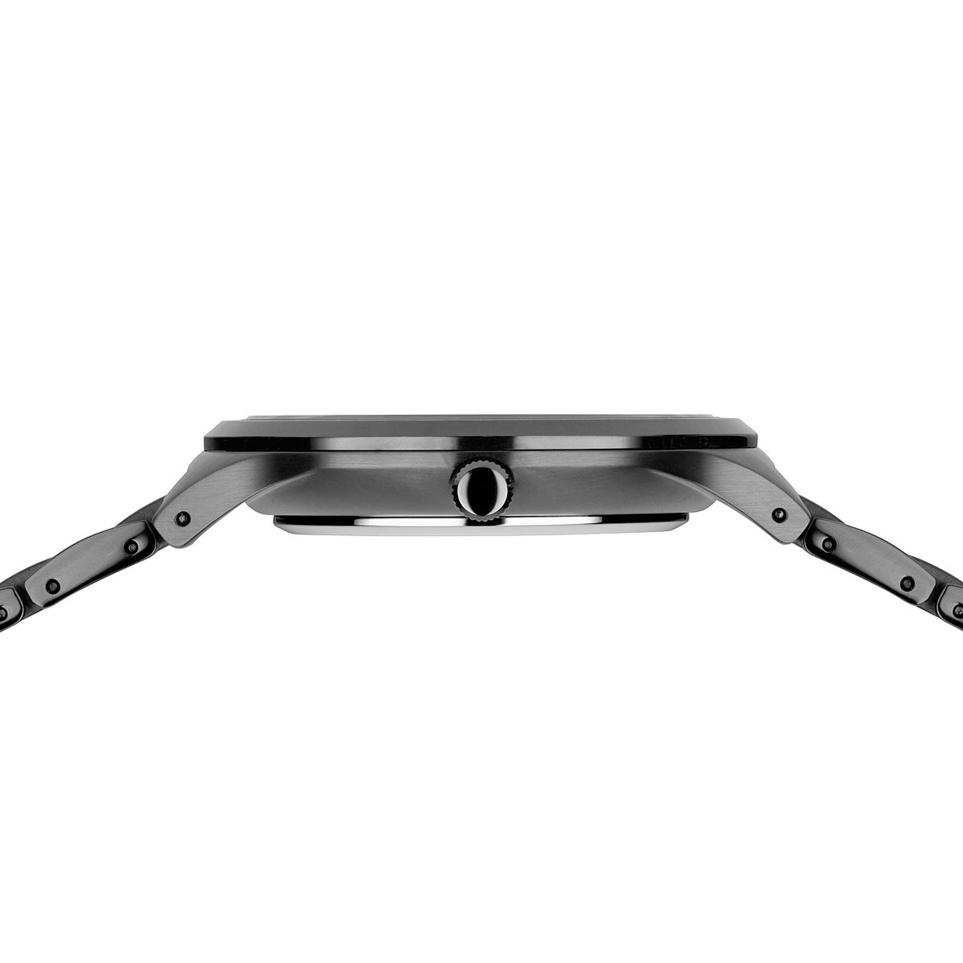 Gråtonet rustfrit stålur med solar værk fra Bering