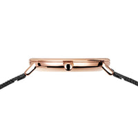 Bering ur i sort stål med rosaguld detaljer