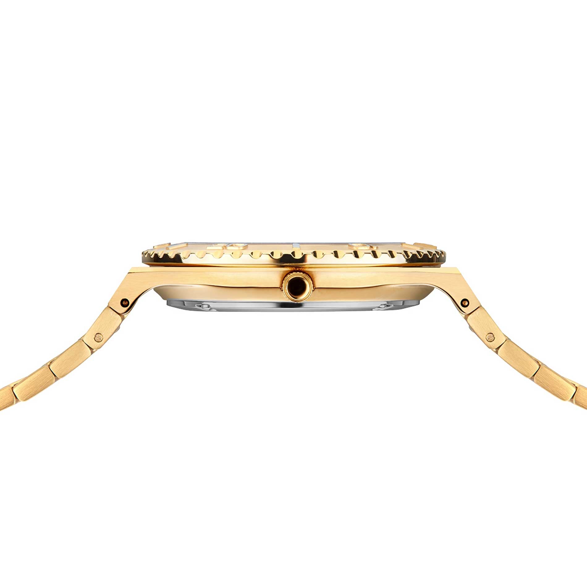 Bering ur i guldtonet rustfrit stål med hvid skive