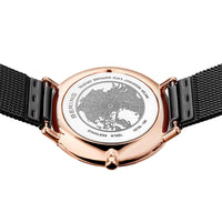 Bering ur i sort stål med rosaguld detaljer