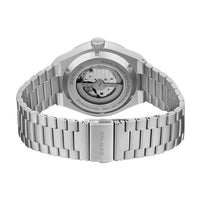 Automatisk ur i rustfrit stål med orange skive fra Bering