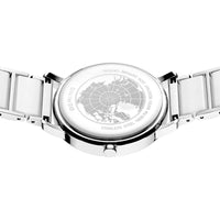 Solar ur fra Bering i rustfrit stål med hvid keramik