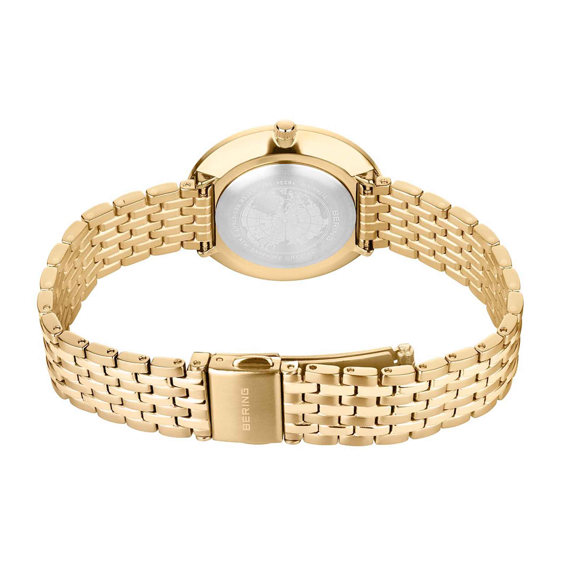 Bering ur i gyldent titanium med hvid skive