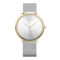 Sølv ur med gyldne detaljer fra Bering