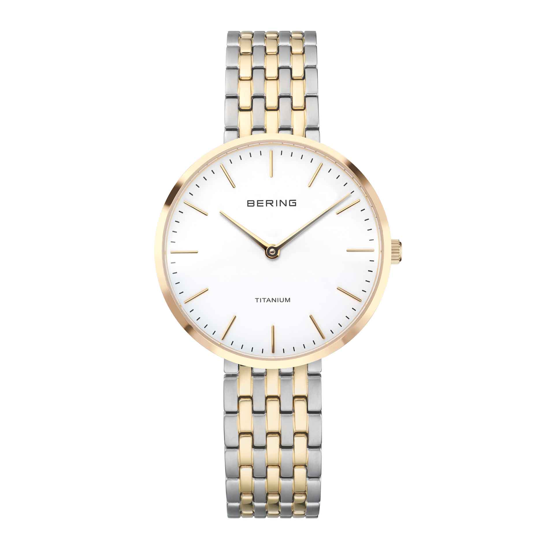 Two-Tone titanium ur med hvid skive fra Bering