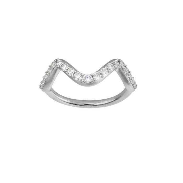 byBiehl Wave Sparkle Small ring i sølv
