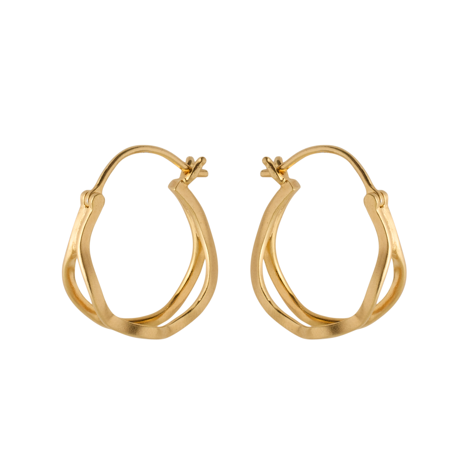 Pernille Corydon Stream hoops i forgyldt