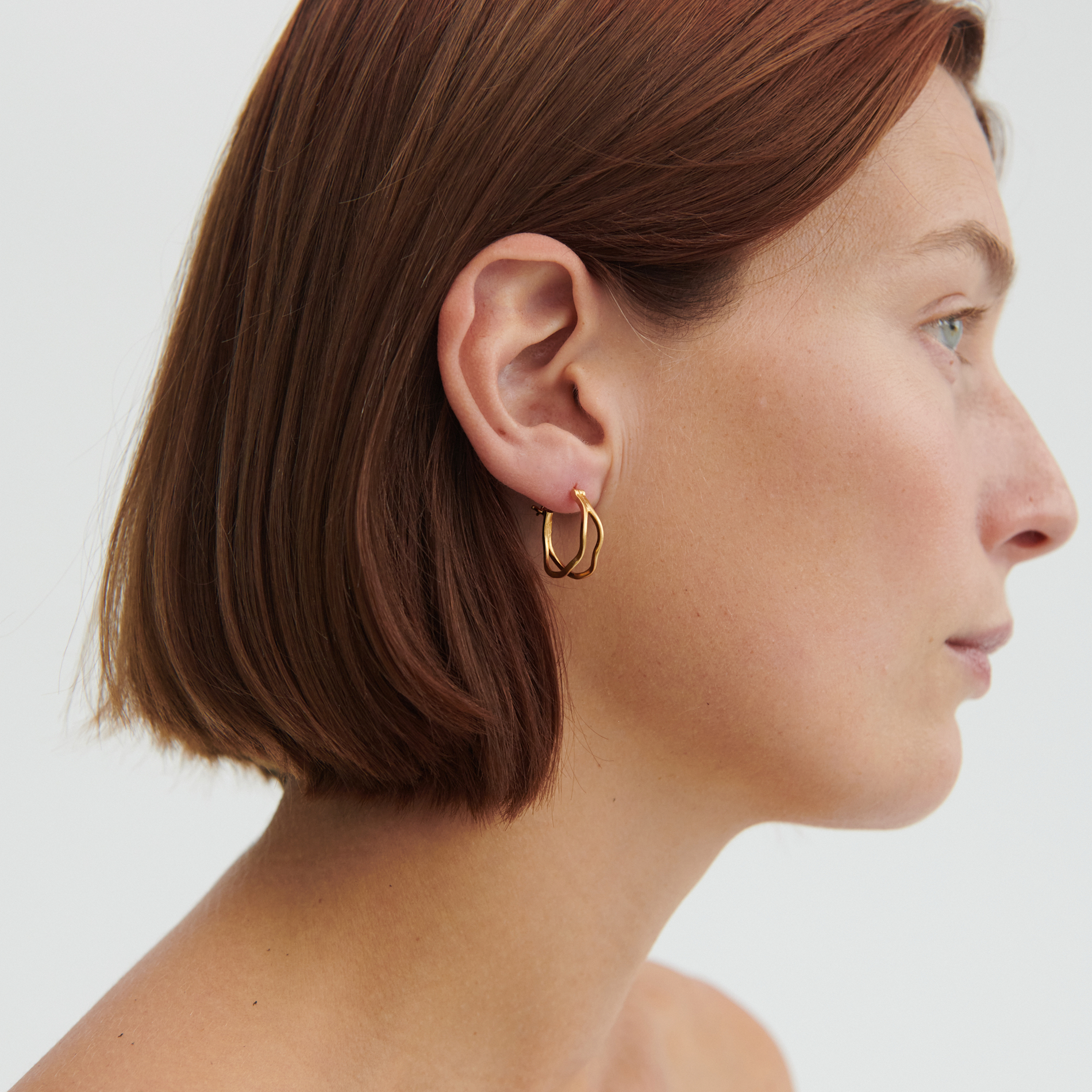 Pernille Corydon Stream hoops i forgyldt