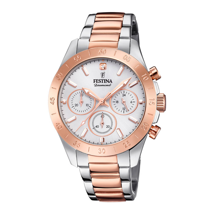 Festina Diamond i stål- og rosegold Ø38,5 mm