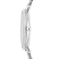 Stål ur med sten og hvid skive fra Fossil