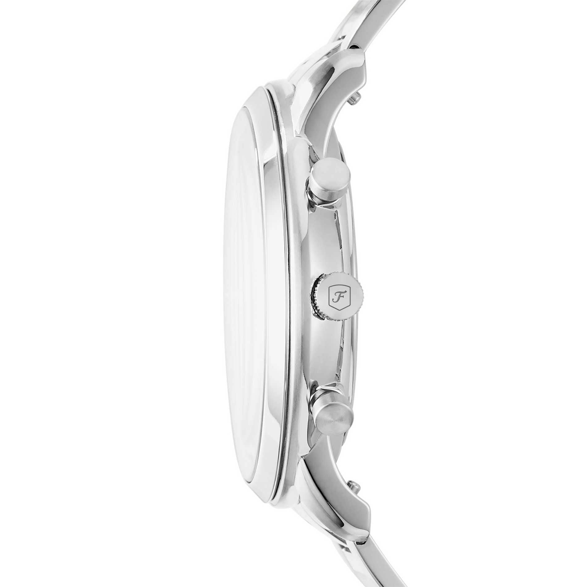 Stål ur med sort skive fra Fossil