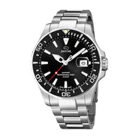 Dykkerur fra Jaguar i stål med sort skive og krans