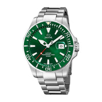 Dykkerur fra Jaguar i stål med grøn skive og krans