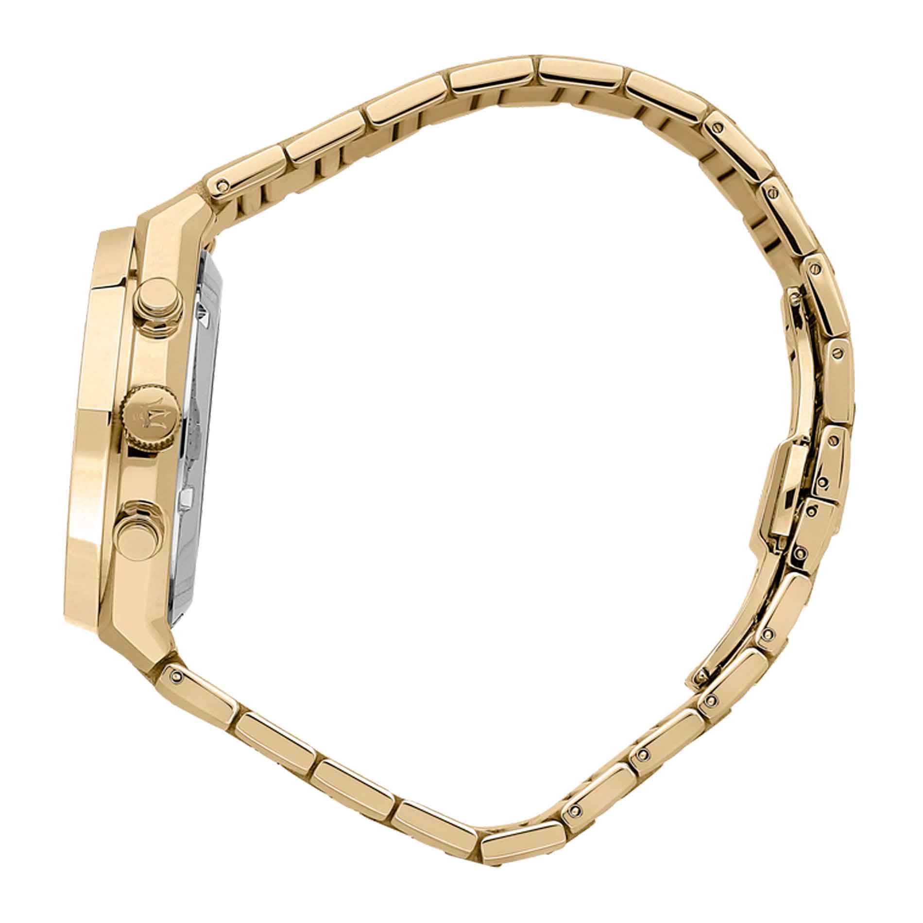 Maserati ur i guldtonet stål med sort skive