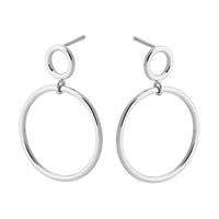 Sølv øreringe fra Pernille Corydon med cirkel vedhæng