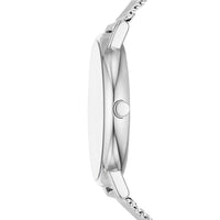 Stålur fra Skagen med blå skive, set fra siden