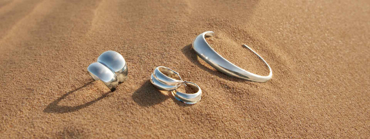 Georg Jensen Curve ring, øreringe og armring i sølv
