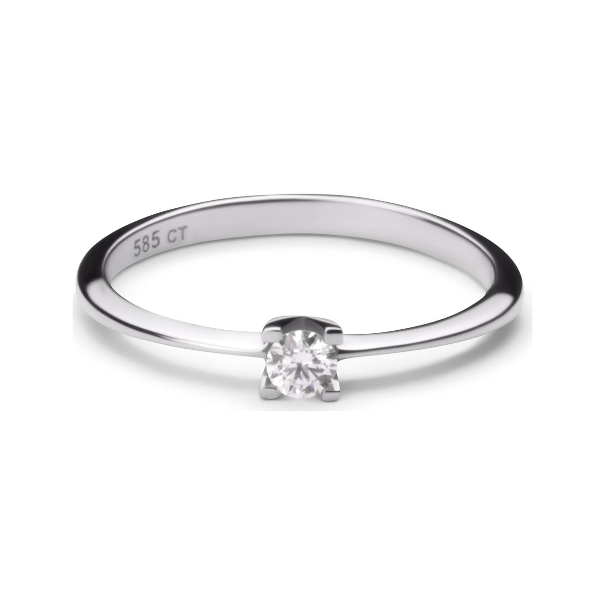 Solitairering i hvidguld