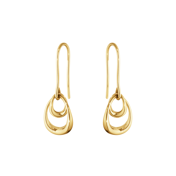 Georg Jensen Offspring ørebøjler i 18 karat guld med to ægformer