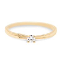 Solitaire ring i 14 karat guld med en diamant