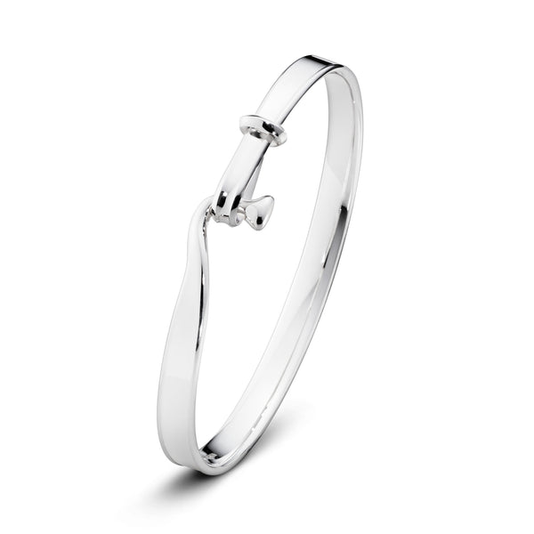 Georg Jensen Torun armring i sterlingsølv med krog og løkke