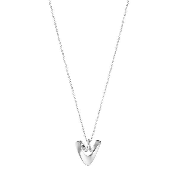 Georg Jensen 2025 Heart vedhæng i sterlingsølv på ankerkæde