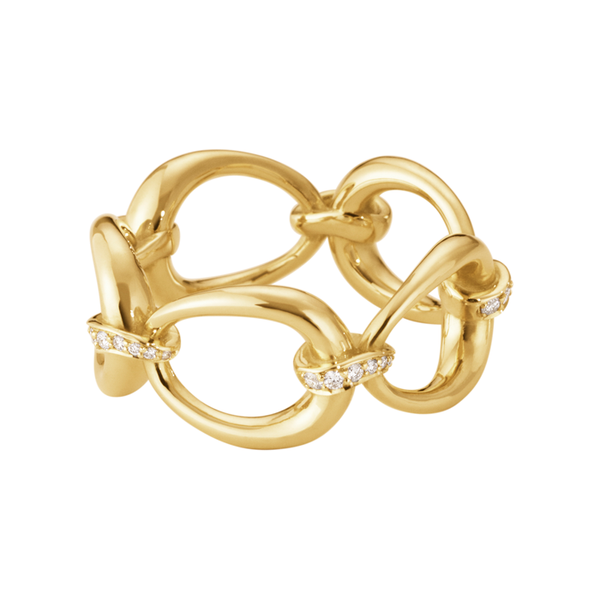 Georg Jensen Offspring ring i 18 karat guld med diamanter i leddene