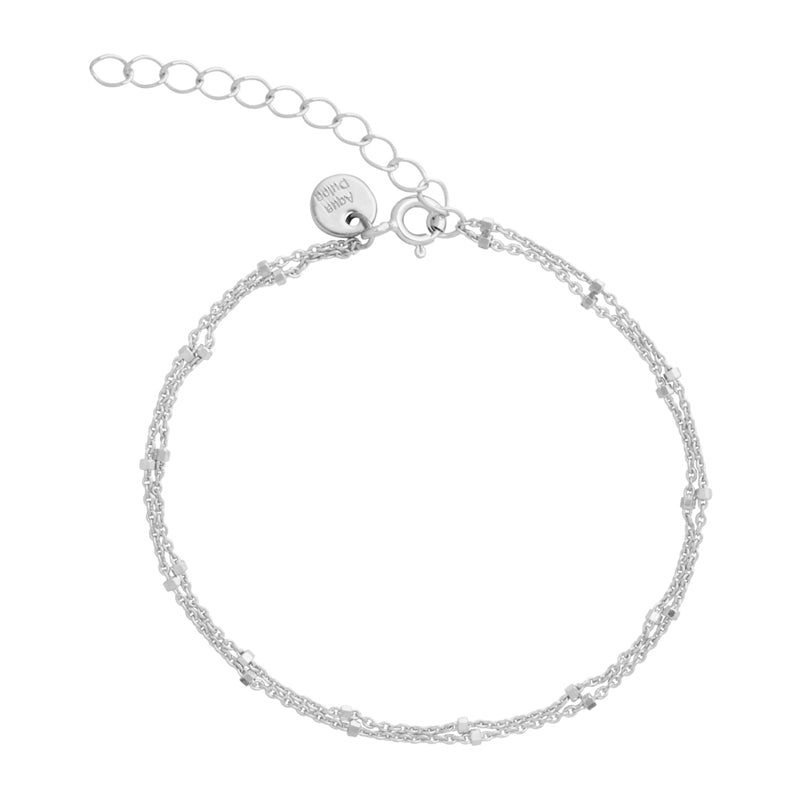 Aqua Dulce Dee Dee Dot armbånd i sølv, dobbeltarmbånd, 16+3 cm