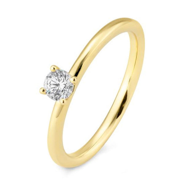 Guldring med en diamant