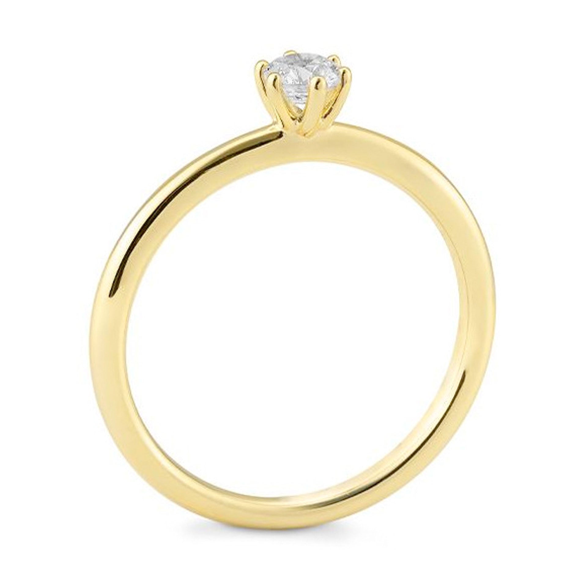 Solitaire ring i guld med en diamant