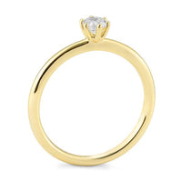 Solitaire ring i guld med en diamant