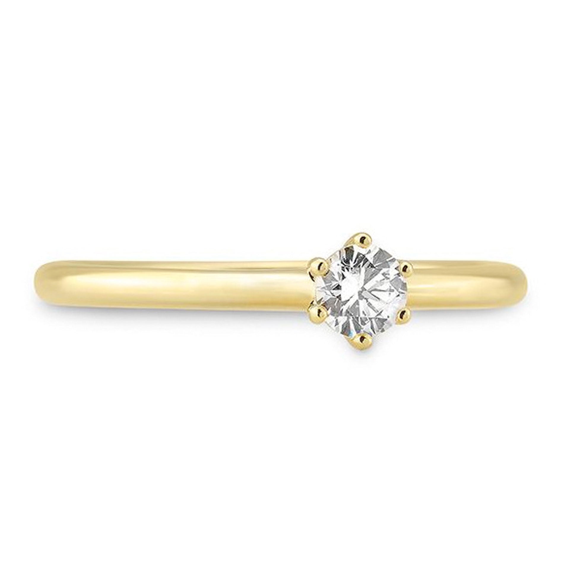 Solitaire ring i guld med en diamant