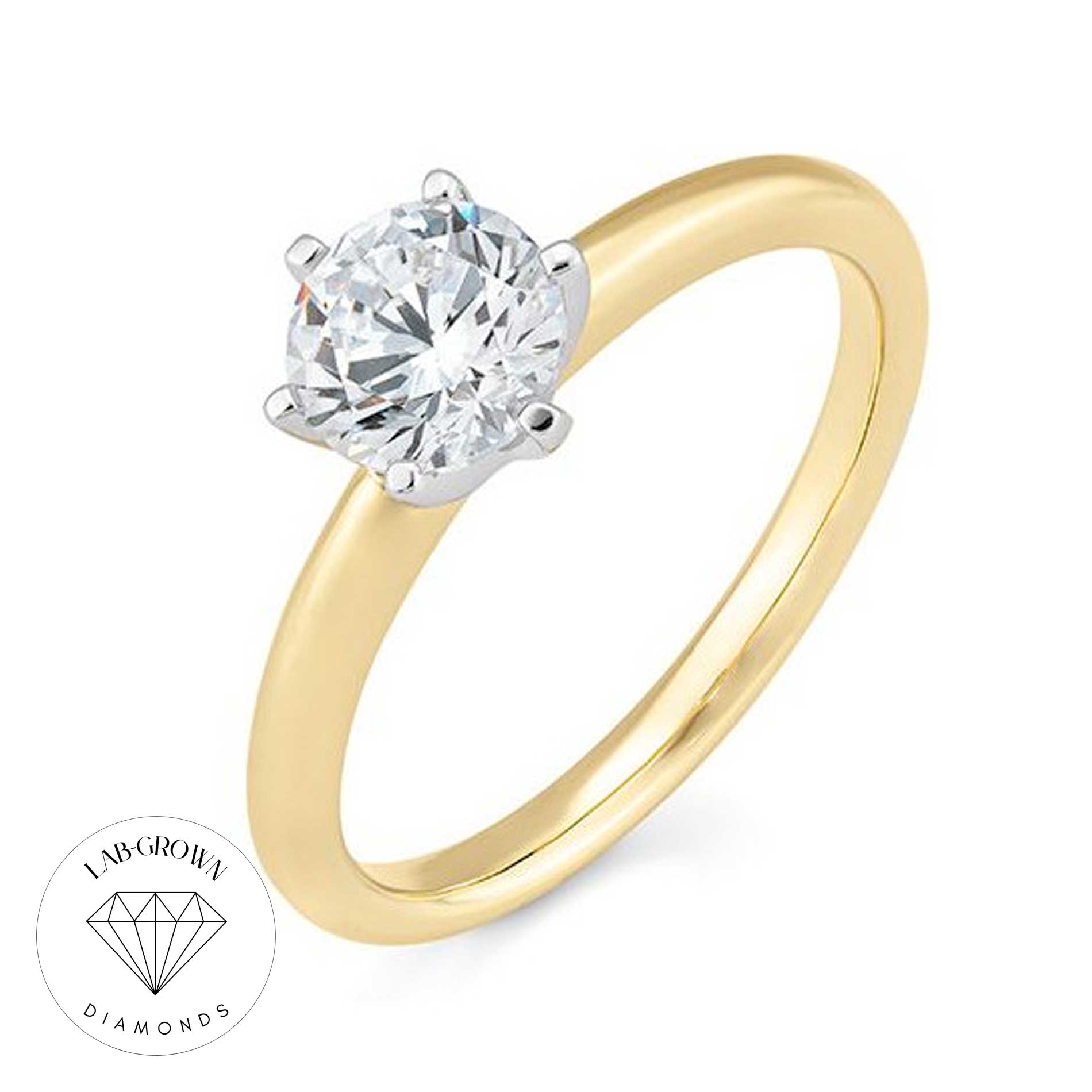 Solitaire ring med lab-grown diamant