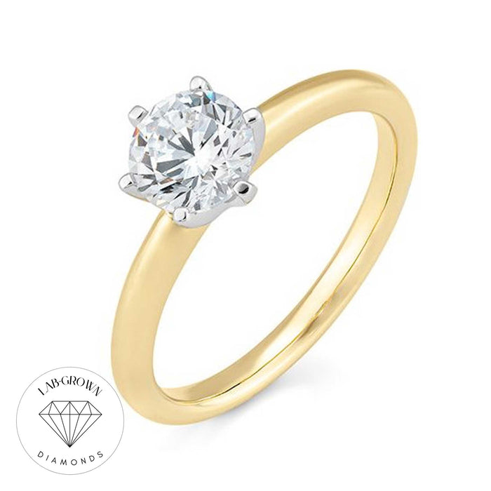 Solitaire ring med lab-grown diamant