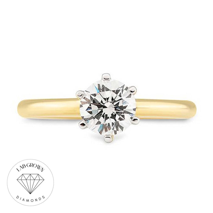 Solitaire ring med lab-grown diamant