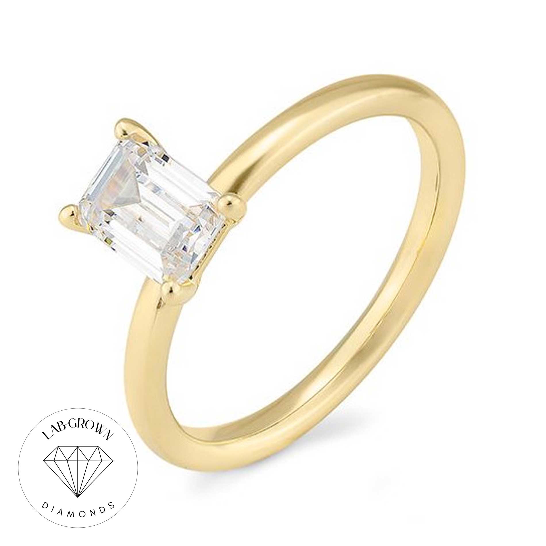 Solitaire ring i guld med lab-grown diamant