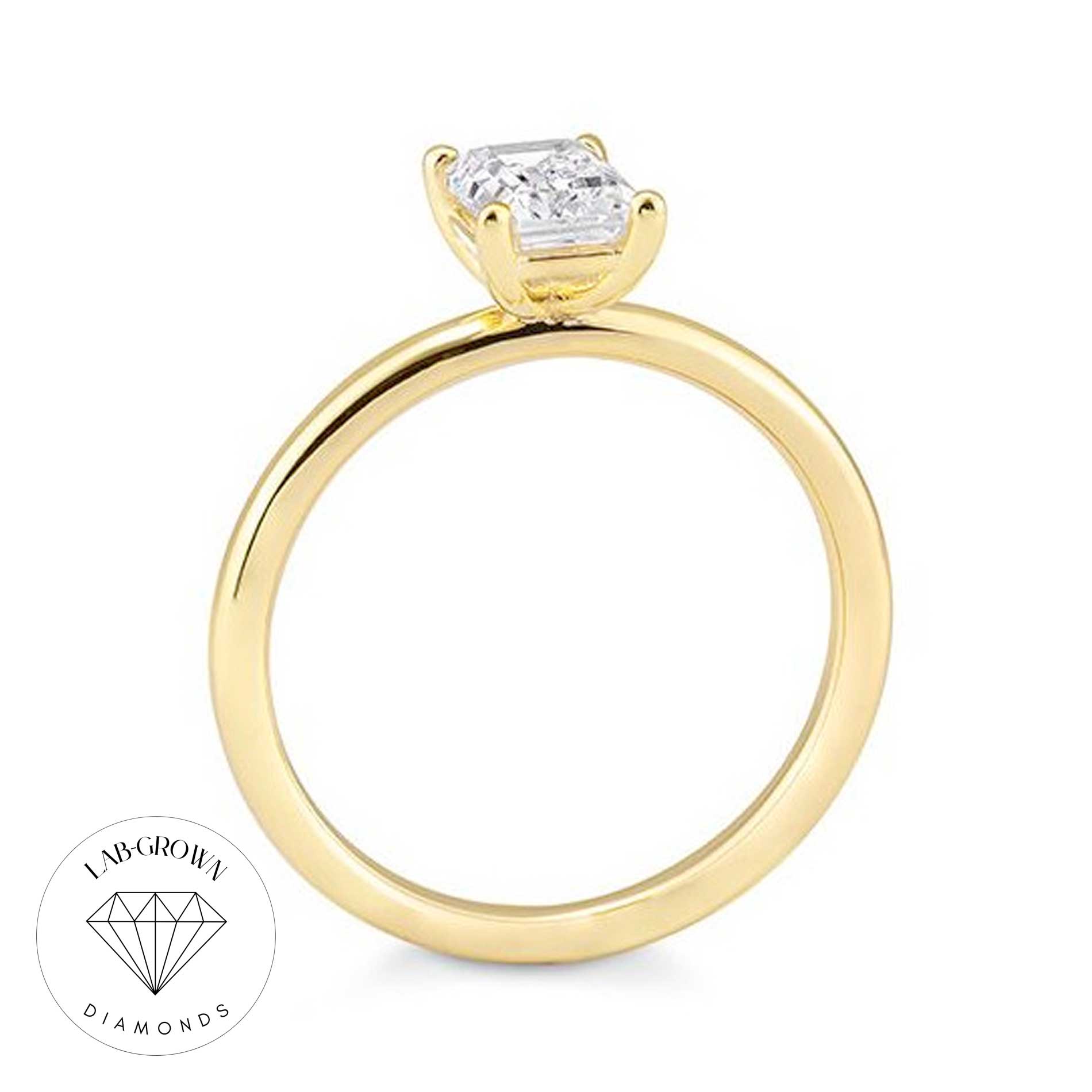 Solitaire ring i guld med lab-grown diamant