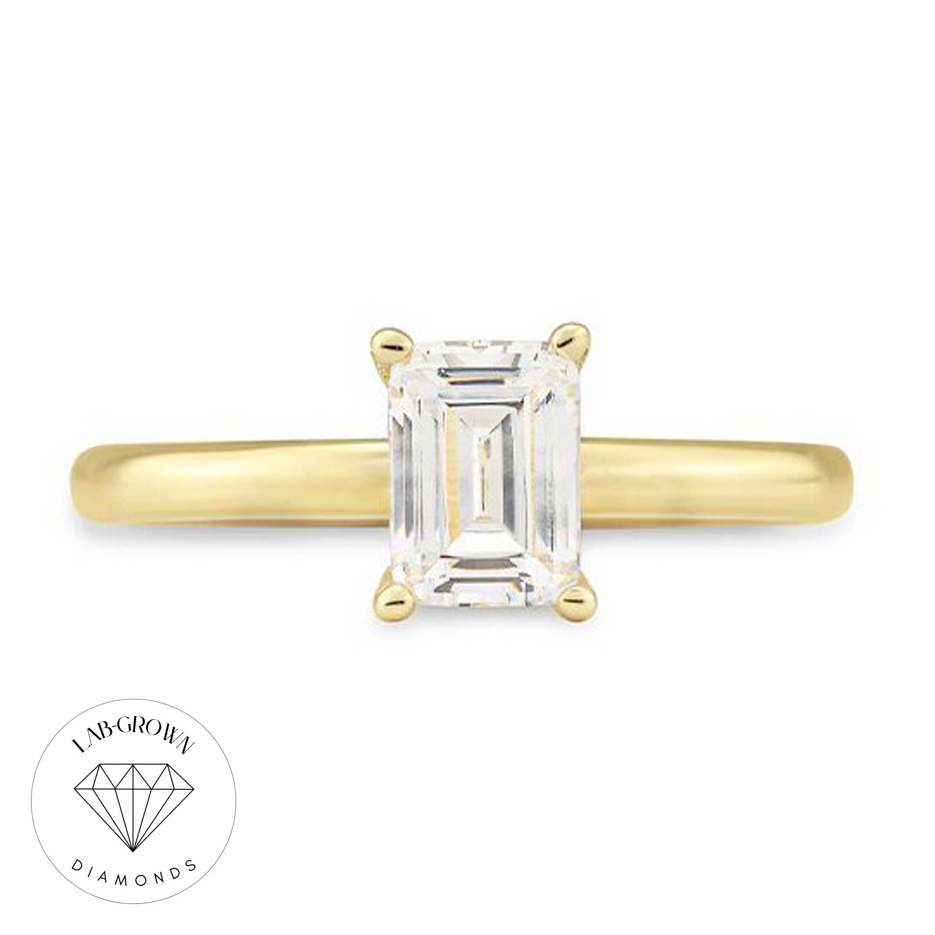 Solitaire ring i guld med lab-grown diamant