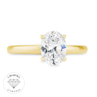 Solitaire ring med oval lab-grown diamant