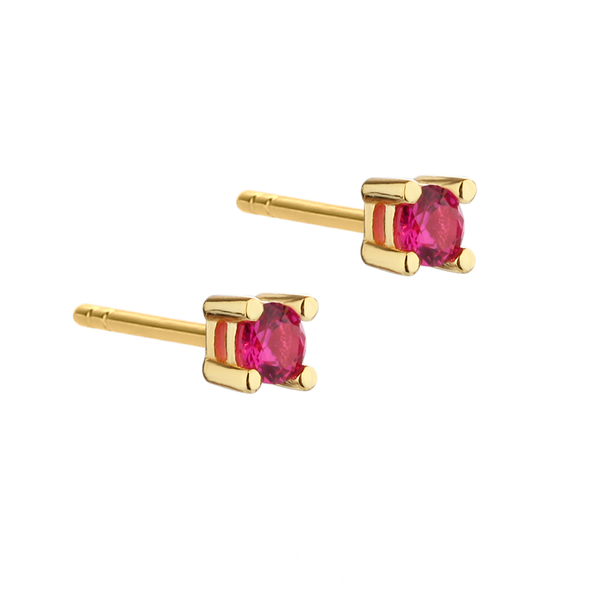 Aqua Dulce Big Kaya Pink ørestikker i forgyldt 925 sterlingsølv med pink zirkonia