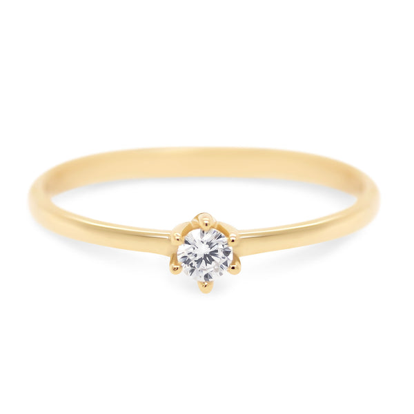 Guldring med zirkonia