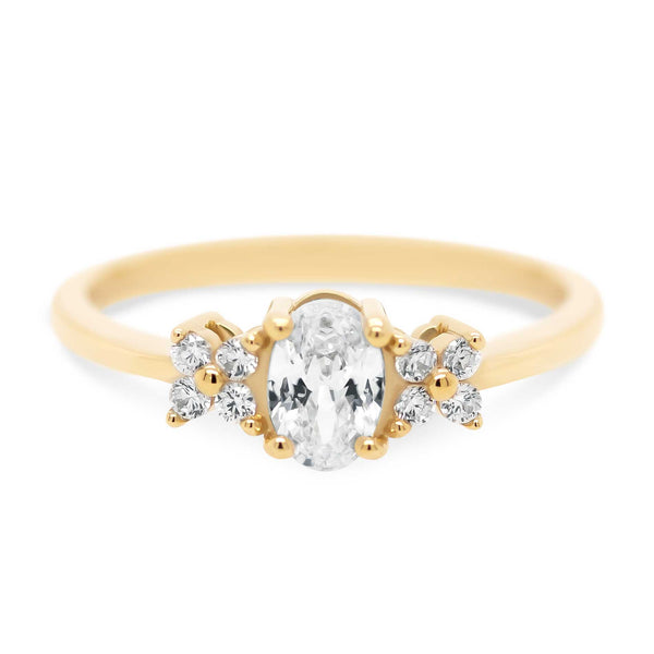 Guldring med zirkonia