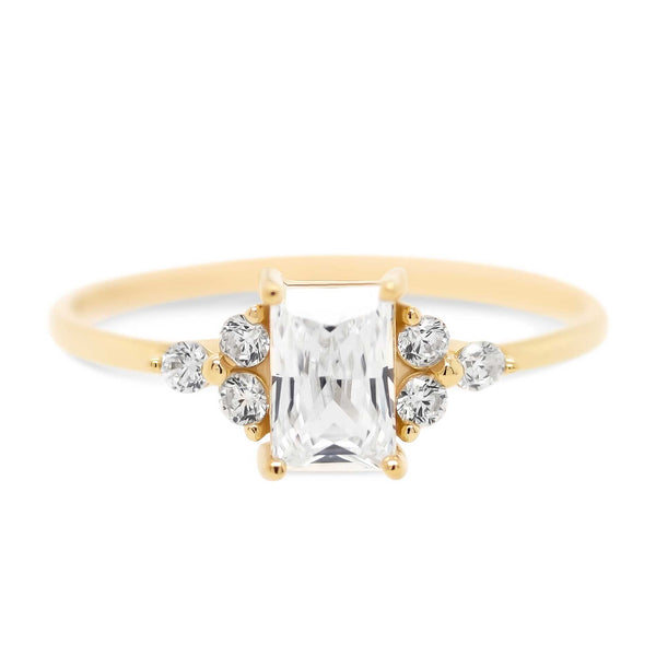 Guldring med zirkonia