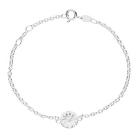 Lund Copenhagen Marguerit armbånd i 925 sterlingsølv med hvid emalje og 9 mm marguerit