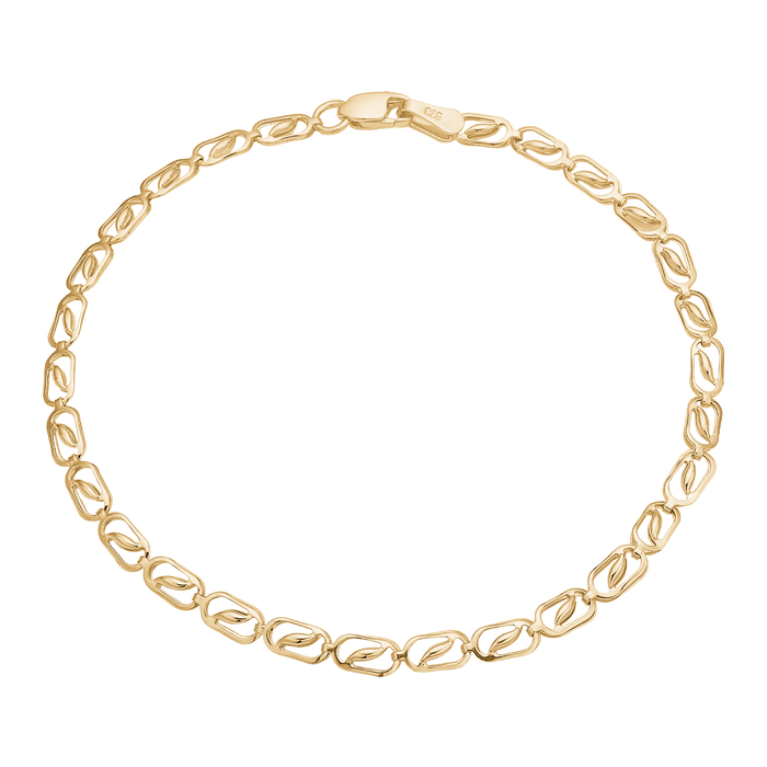 Aagaard armbånd i 8 karat guld med små dekorative led og elegant kædedesign