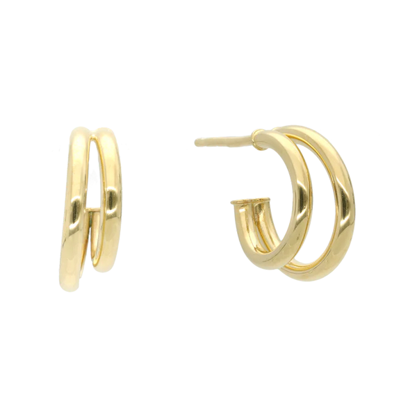Aagaard Creoler Double i 8 karat guld med moderne dobbelt creol design