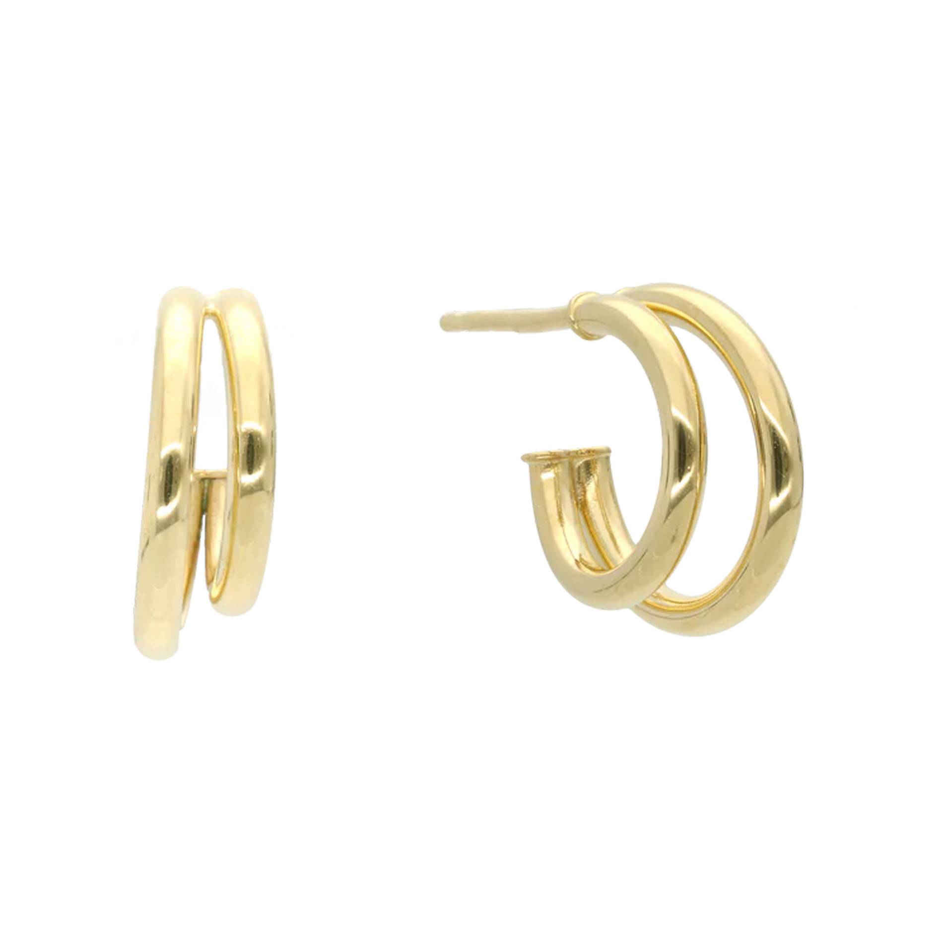 Aagaard Creoler Double i 8 karat guld med moderne dobbelt creol design