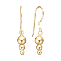 Aagaard ørehængere i 8 karat guld med tre kugleformede globes i elegant design