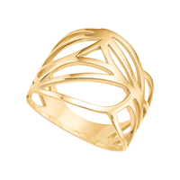 Aagaard ring i 8 karat guld med moderne åbent design og organiske linjer