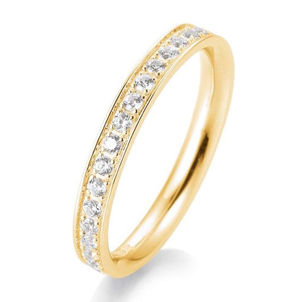 Alliancering i guld med diamanter
